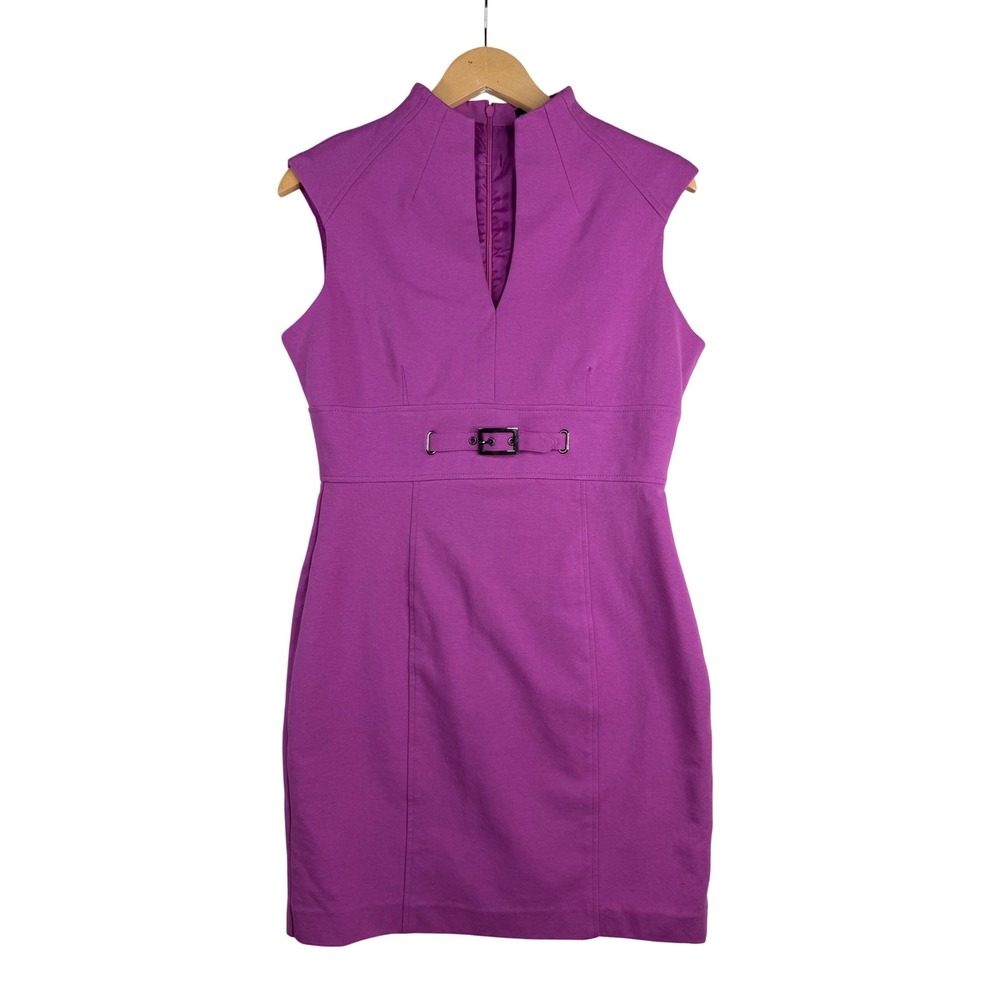 Willi Smith Cap Sleeve Mock Neck Mini Dress size 8 Purple